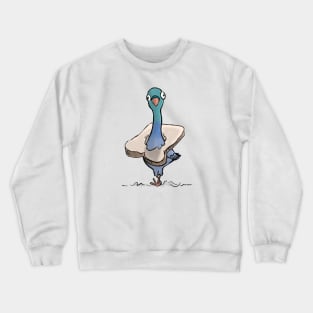 Pigeon with Bread Necklace Crewneck Sweatshirt